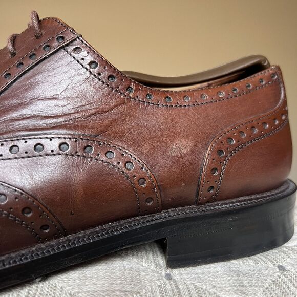 Mezlan Brown Leather Wingtip Dress Oxford Shoes Men’s 9.5 Work Business Designer - Picture 2 of 16